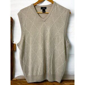Dockers V-Neck Argyle Sweater Vest Mens Size L Sleeveless Golf